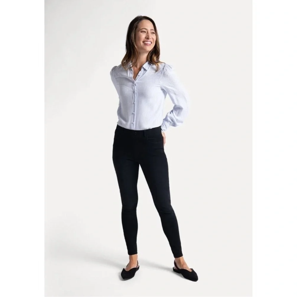 Betabrand Skinny Leg Jeans Women's Small Long Black 4‎ Pocket Denim W1545-BK